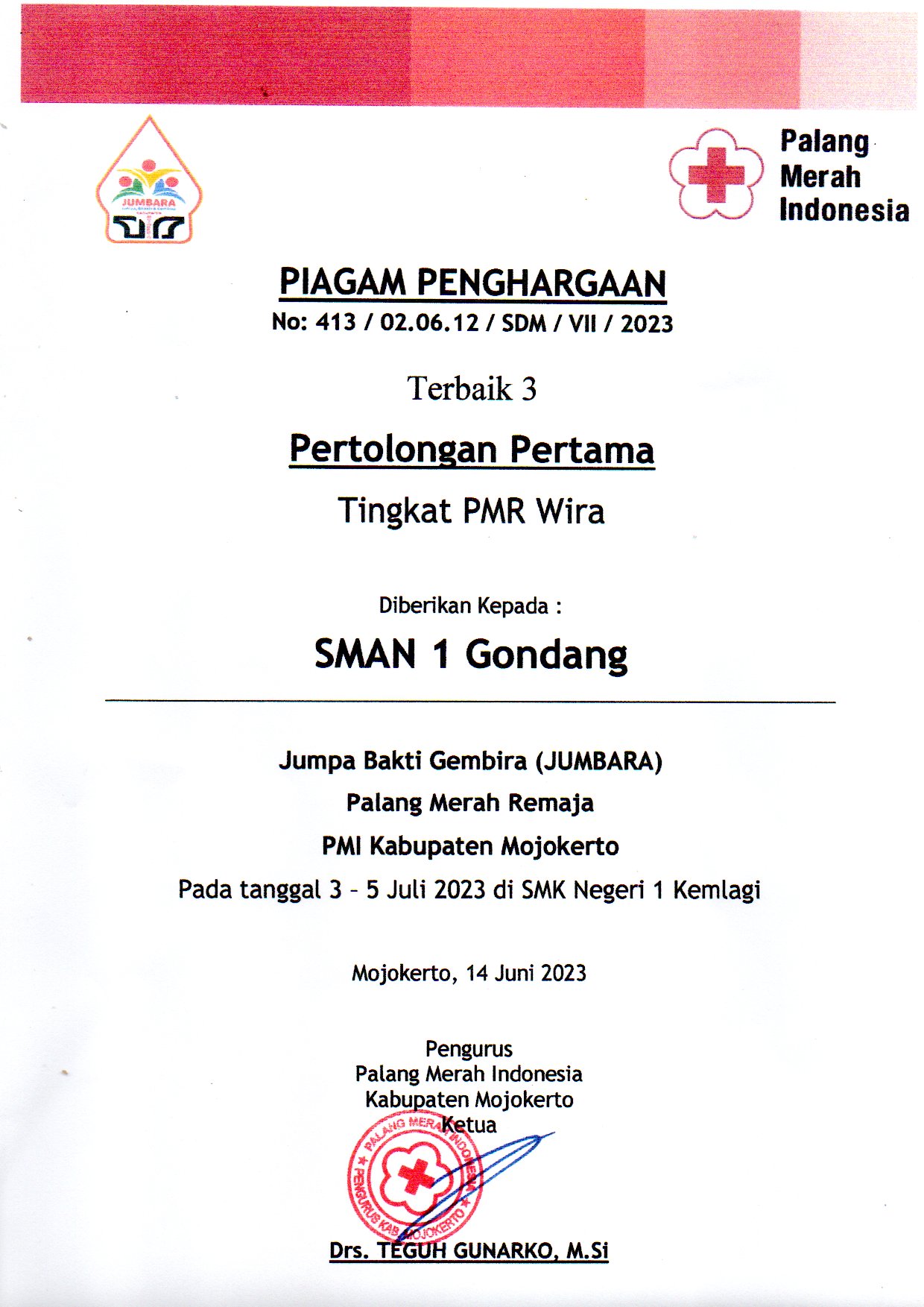 Jumpa Bhakti Gembira (Jumbara) Palang Merah Remaja Pertolongan Pertama