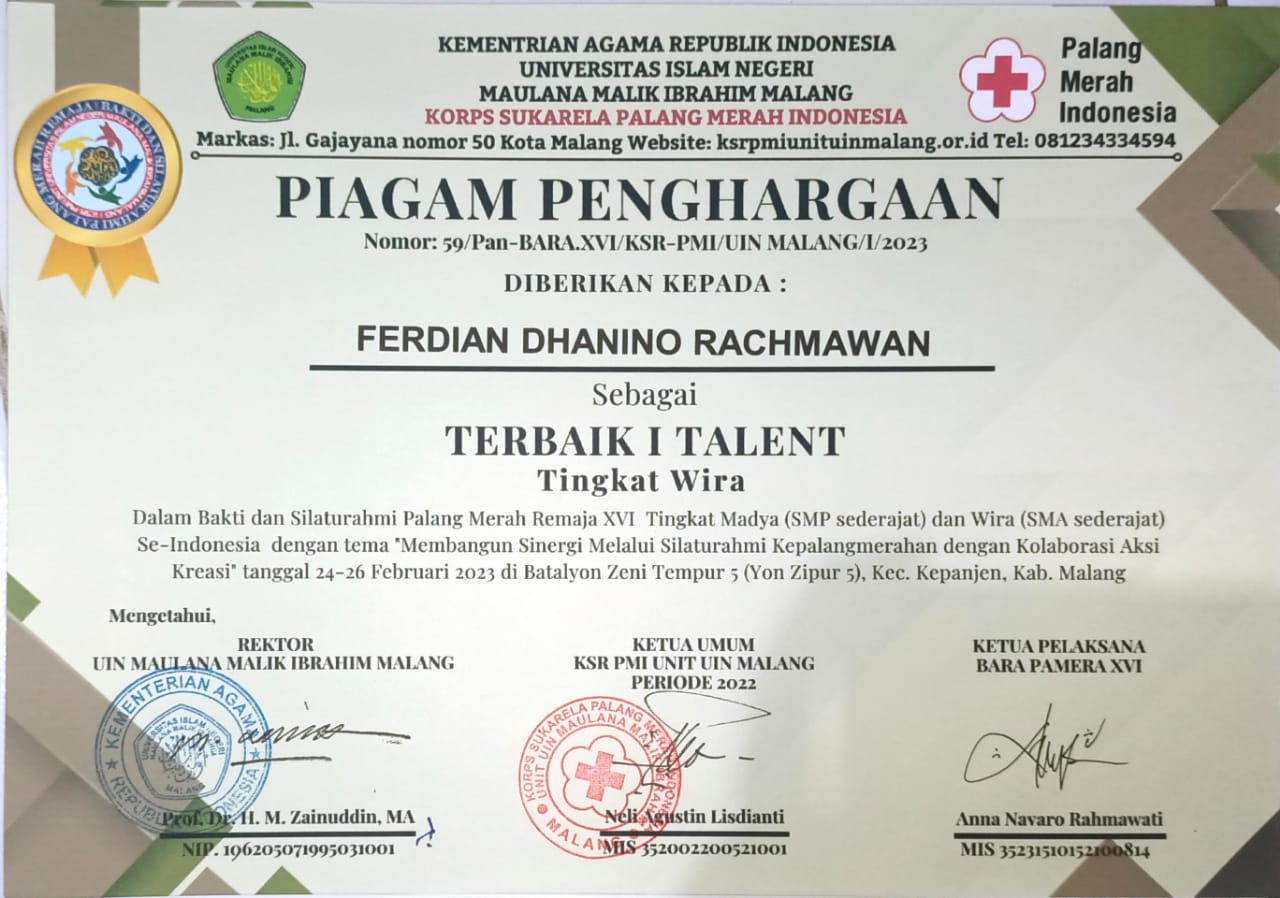 JUARA 1 TALLENT LOMBA PMR BARA PAMERA