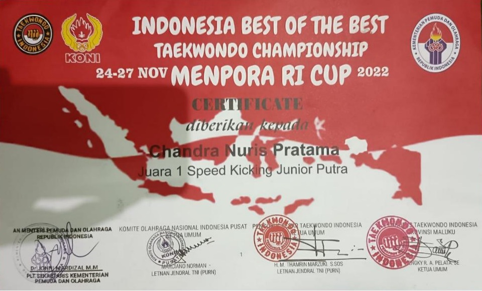 Indonesia Best of The Best Taekwondo Championship Menpora RI Cup