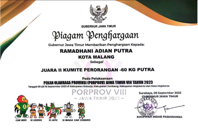 Pekan Olahraga Provinsi Jawa Timur VIII 2023 Bidang Karate