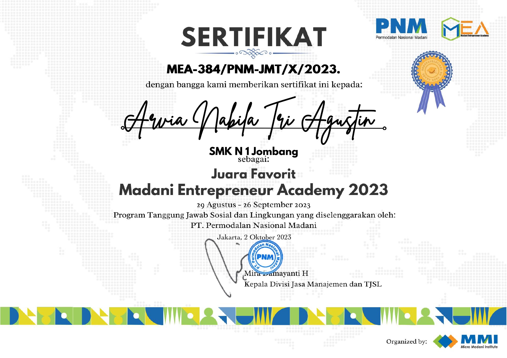 ENTERPRENUR ACADEMY 2023, PT. PERMODALAN NASIONAL MADANI