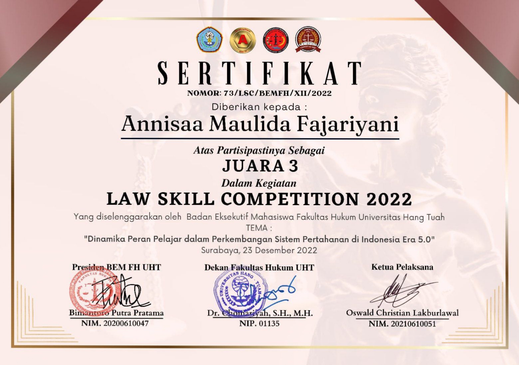 LAW SKILL COMPETITION 2022