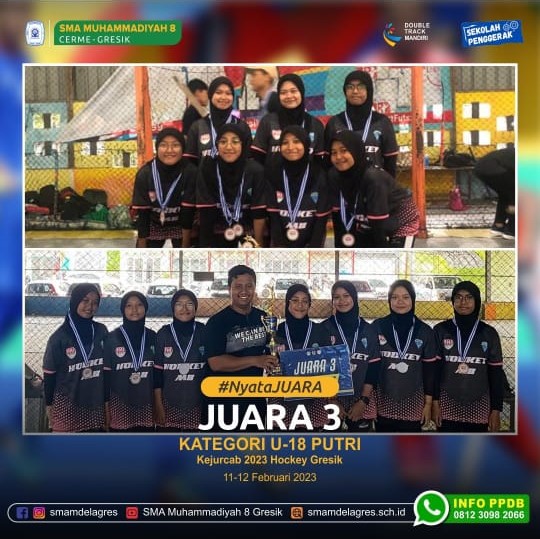 JUARA 3 KATEGORI U-18 PUTRI KEJURCAB 2023 HOCKEY GRESIK