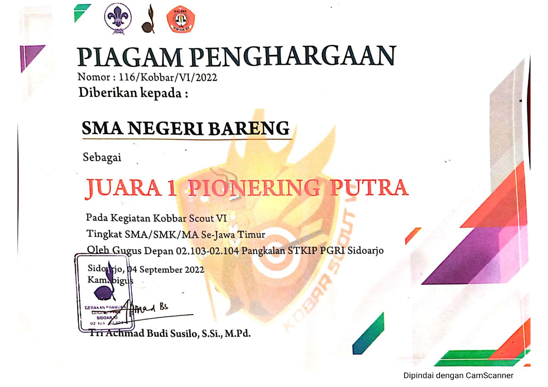 Pionering putra Kobbar Scout