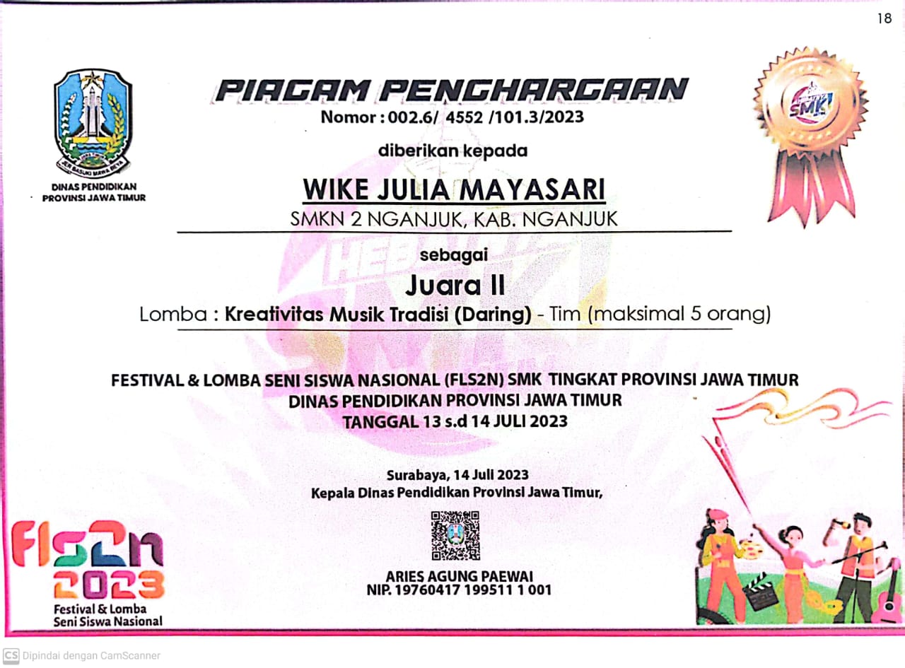 FLS2N SMK TINGKAT PROVINSI JAWA TIMUR - KREATIVITAS MUSIK TRADISI ( DARING )