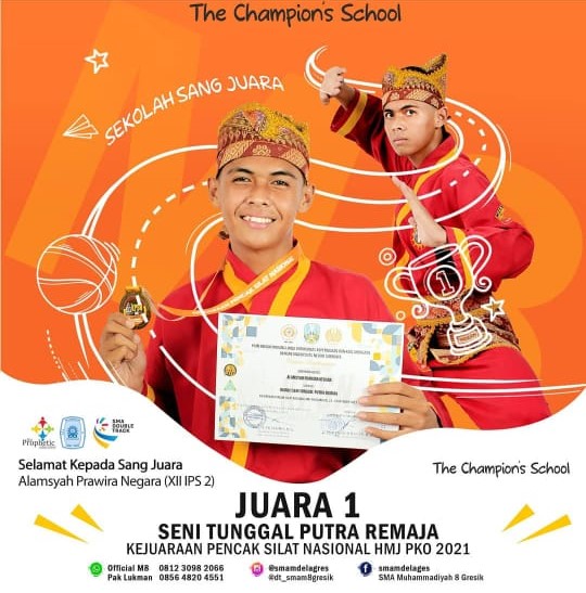 JUARA 1 SENI TUNGGAL PUTRA REMAJA KEJUARAAN PENCAK SILAT NASIONAL HMJ PKO 2021