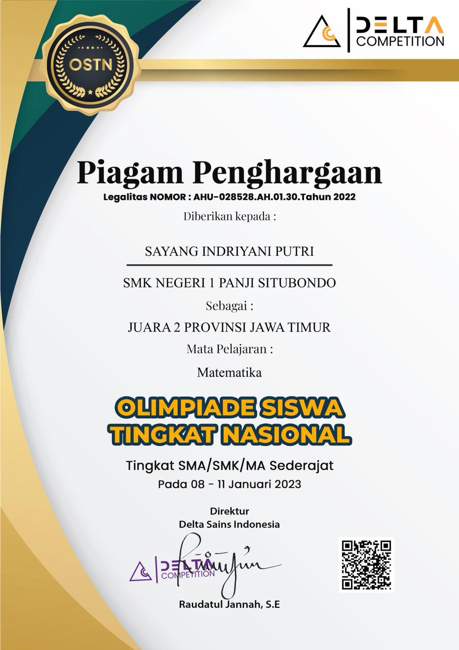 Olimpiade Matematika Siswa Tingkat Nasional Tingkat SMA/SMK/MA Sederajat