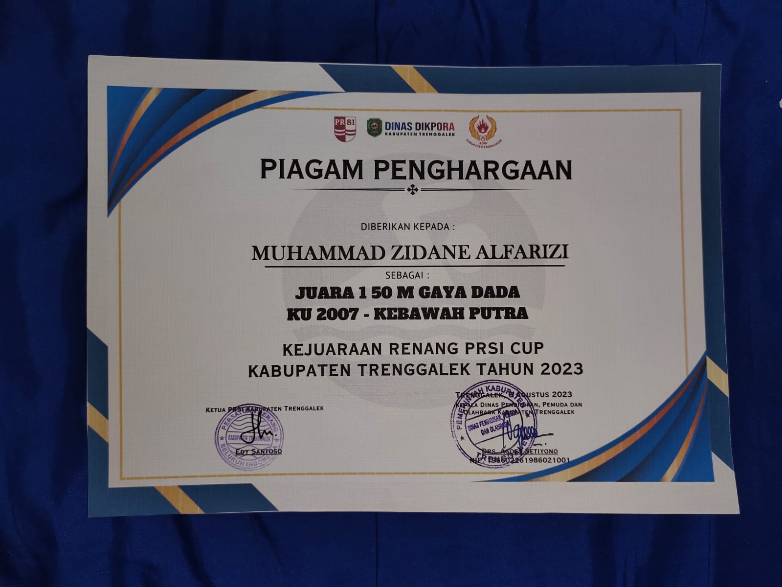 Lomba renang 50 m gaya dada ku 2007 - kebawah putra