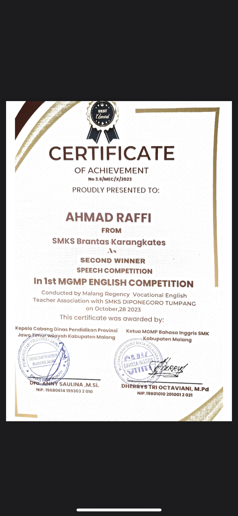 English Competition Kategori Speech