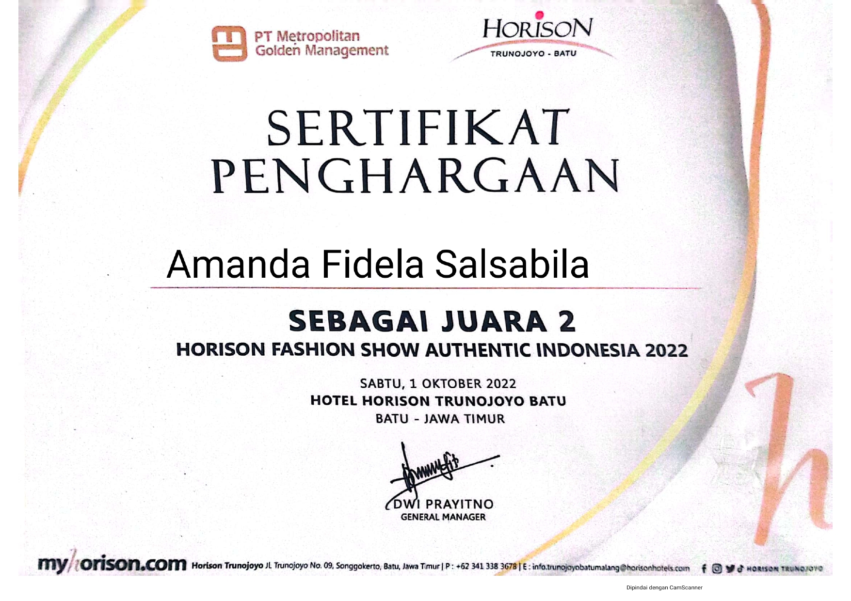 HORISON FASHION SHOW AUTHENTIC INDONESIA 2022