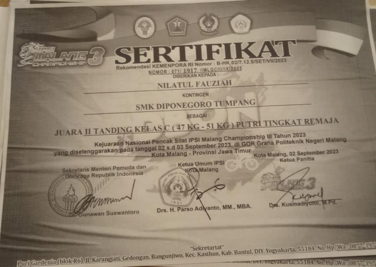 JUARA II TANDING KELAS C KEJUARAAN NASIONAL PENCAK SILAT IPSI MALANG CHAMPIONSHIP III TAHUN 2023