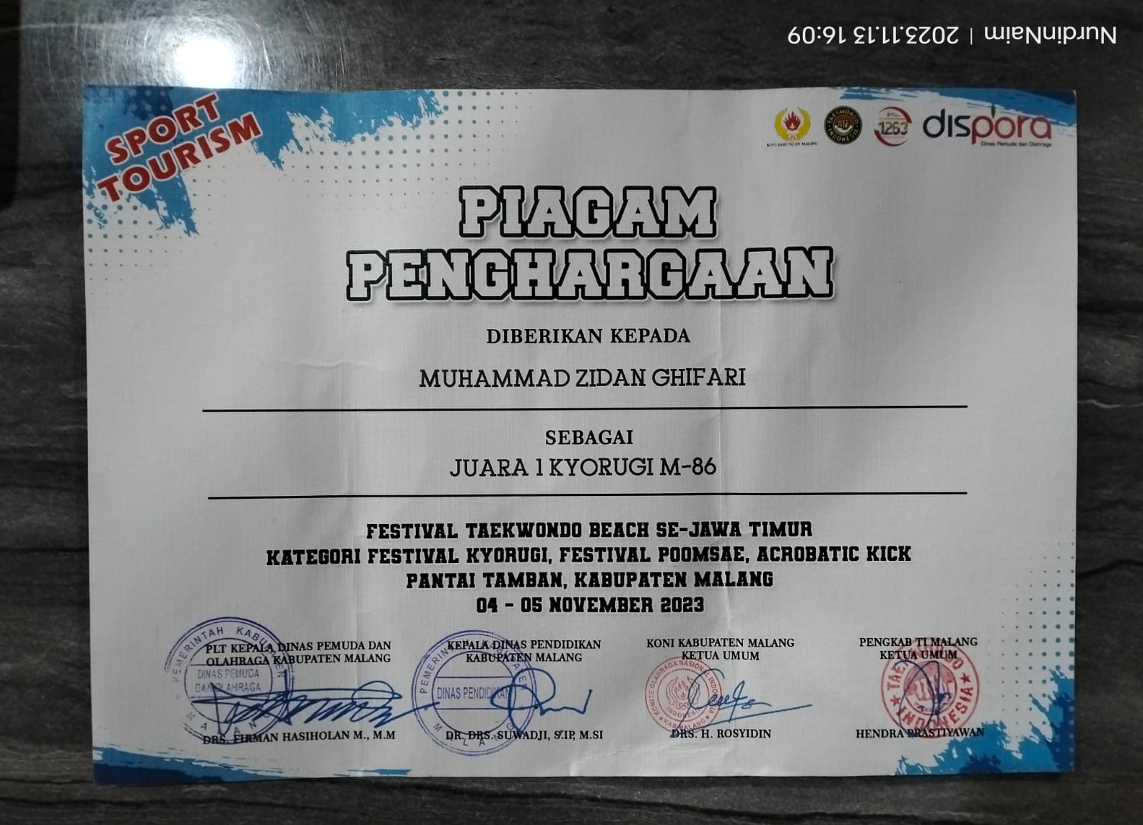 Festival Taekwondo  Beach Se-Jawa Timur Kategori Kyorugi M-86