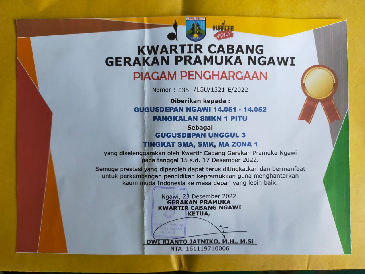 RAIMUNA CABANG NGAWI KE-IV TINGKAT SMA/SMK/MA ZONA 1