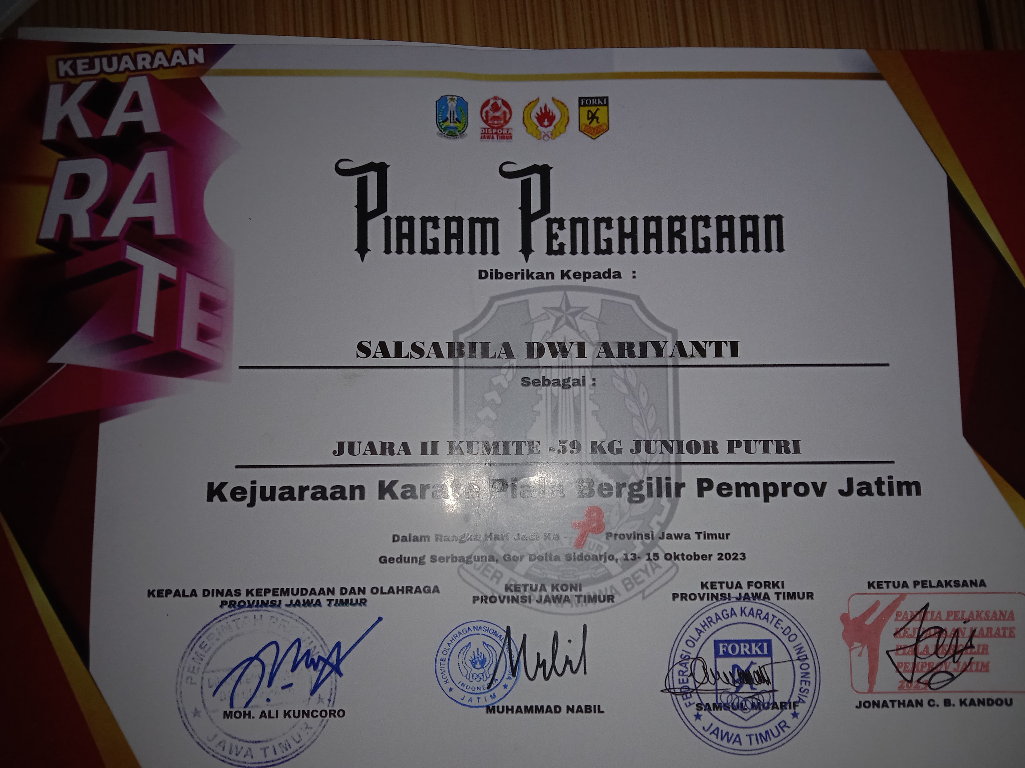 KARATE Kumite 59 kg Putri