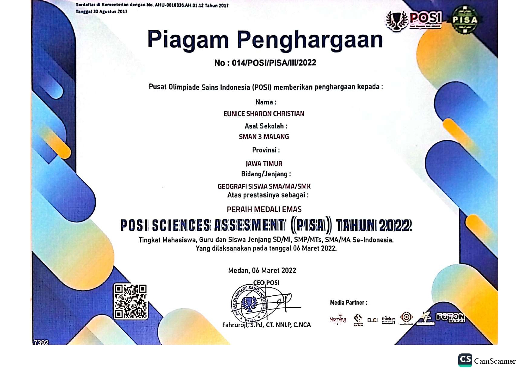 Posi Sciences Assesment (PISA) 2022 