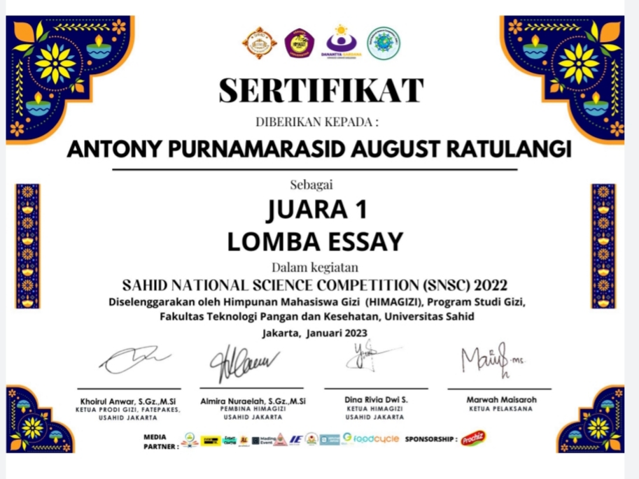 LOMBA ESAY DALAM KEGIATAN SAHID NATIONAL SCIENCE COMPETITION 2022