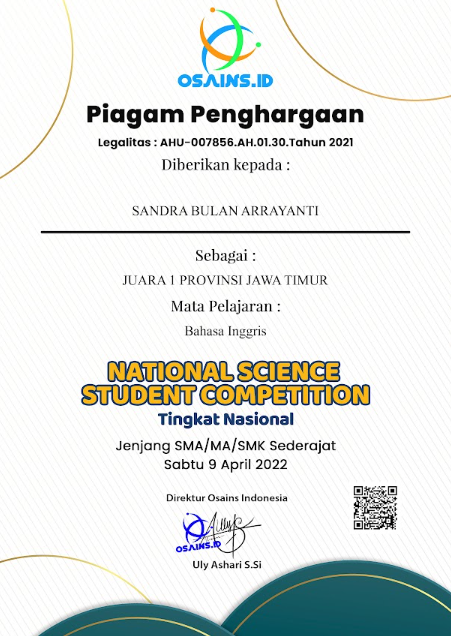 NATIONAL SCIENCE STUNDENT COMPETITION