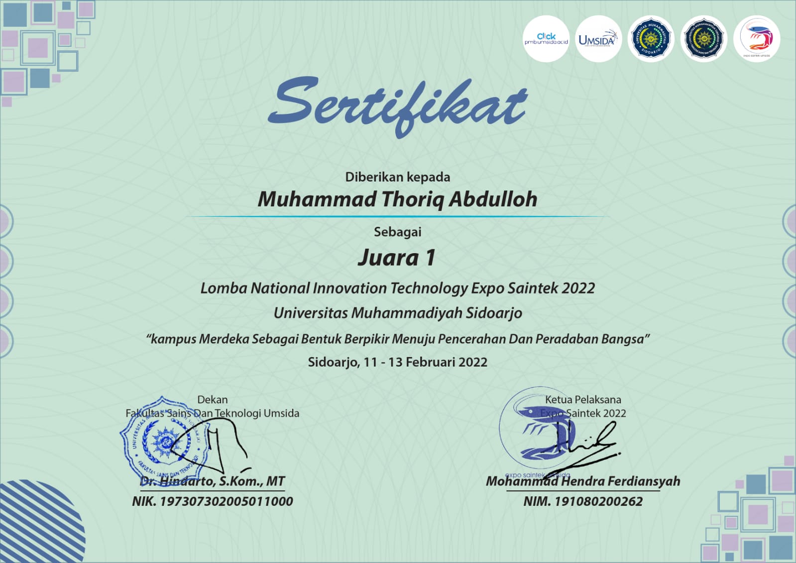 Lomba National Innovation Technology Expo Saintek 2022