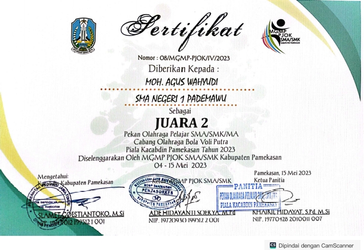 PIALA KACABDIN PAMEKASAN TAHUN 2023 CABANG OLAHRAGA BOLA VOLI PUTRA 