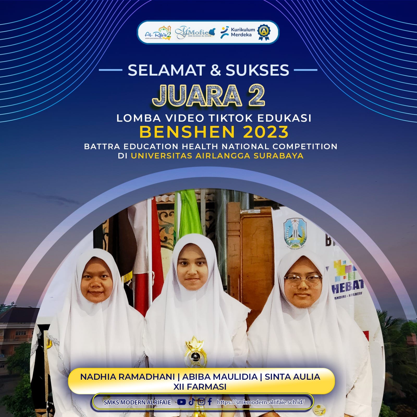 Juara 2 Lomba Video Tiktok Edukasi Tingkat Nasional Battra Education Health National Competition (BENSHEN) Universitas Airlangga Surabaya