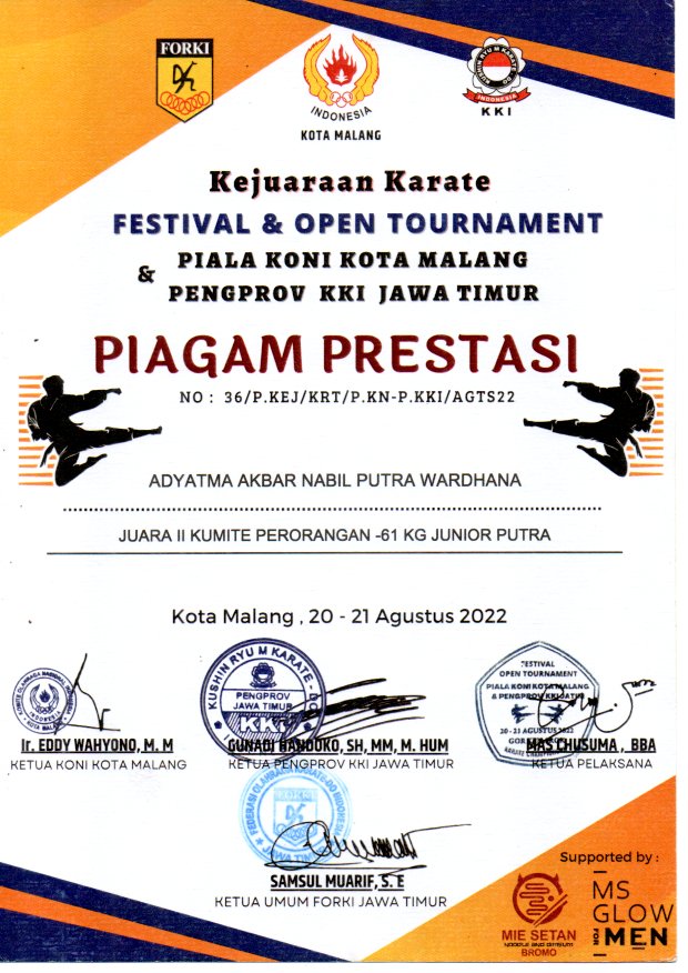 Festival dan Open Tournament Karate Piala Koni Kota Malang dan Pengprov KKI Jawa Timur 