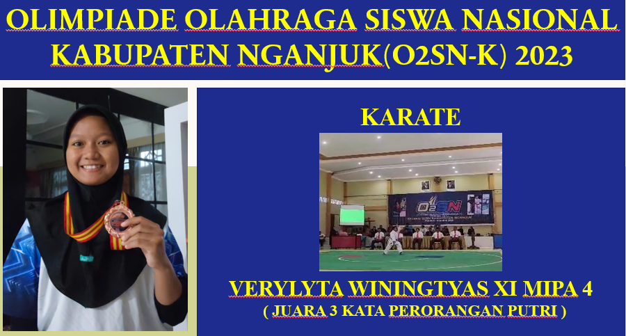 OLIMPIADE OLAHRAGA SISWA NASIONAL KARATE JUARA 3 KATA PERORANGAN PUTRI KABUPATEN NGANJUK  2023