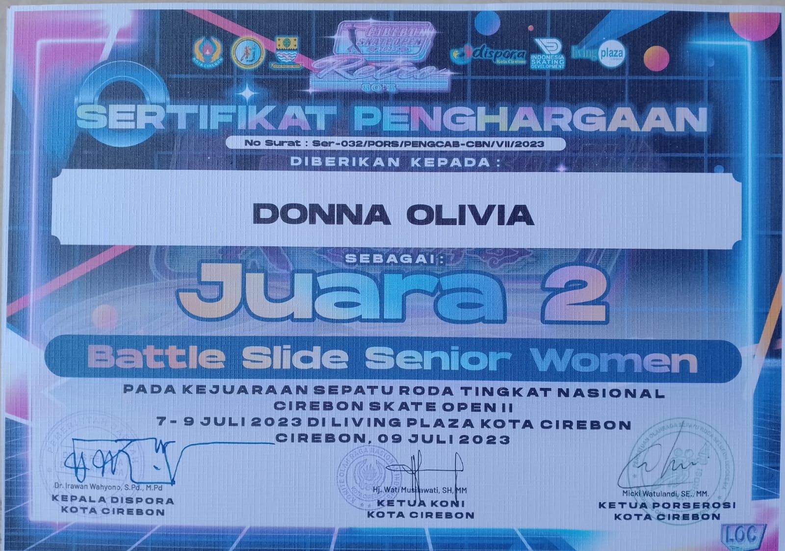 Battle Slide Senior Women Kejuaraan Sepatu Roda Cirebon Skate Open II