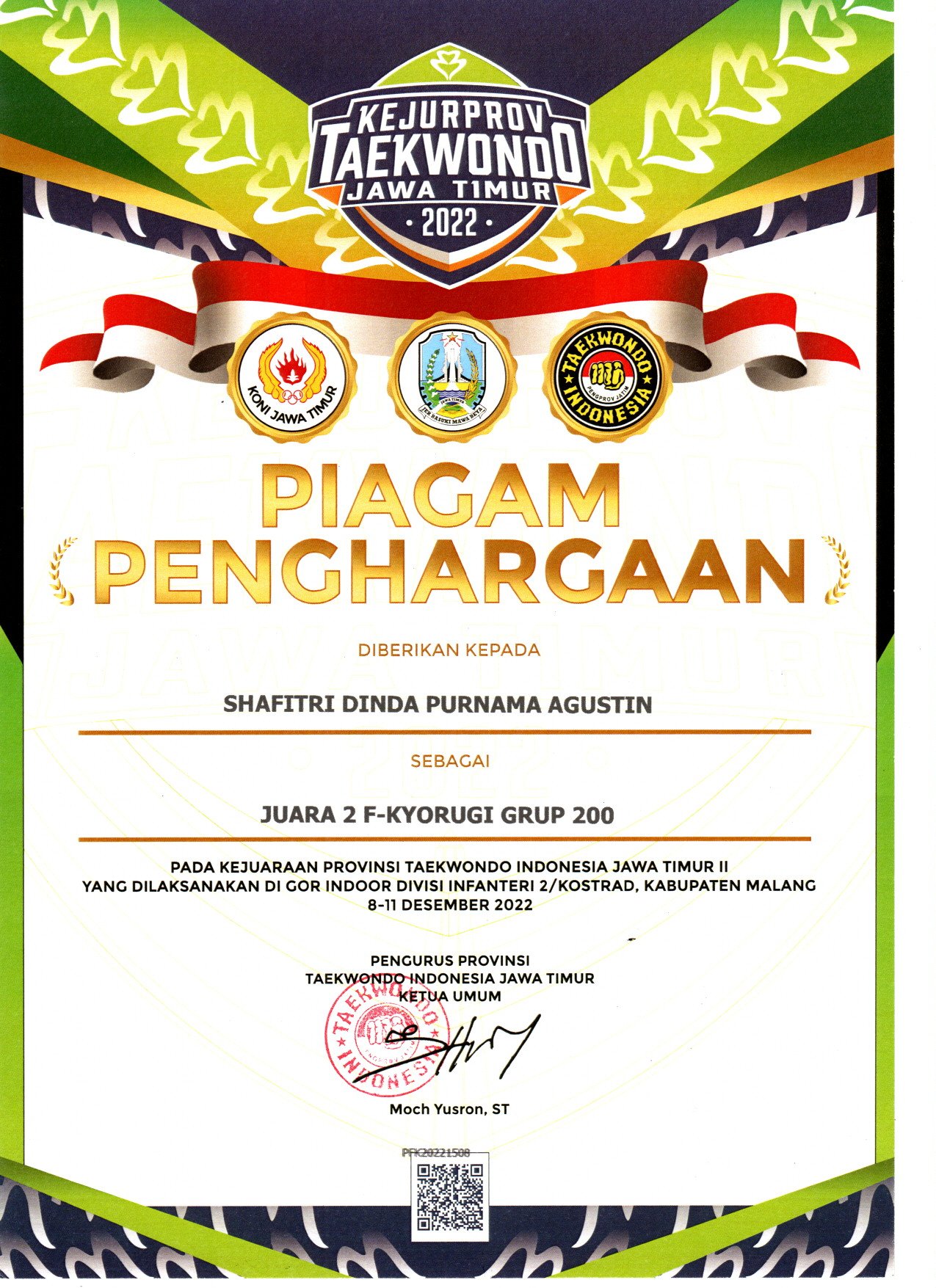 F-KYORUGI GRUP 200 - KEJUARAAN PROVINSI TAEKWONDO INDONESIA JAWA TIMUR II