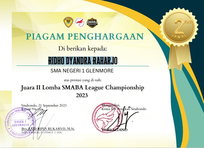 Juara 2 Liga SMAN 1 Asembagus