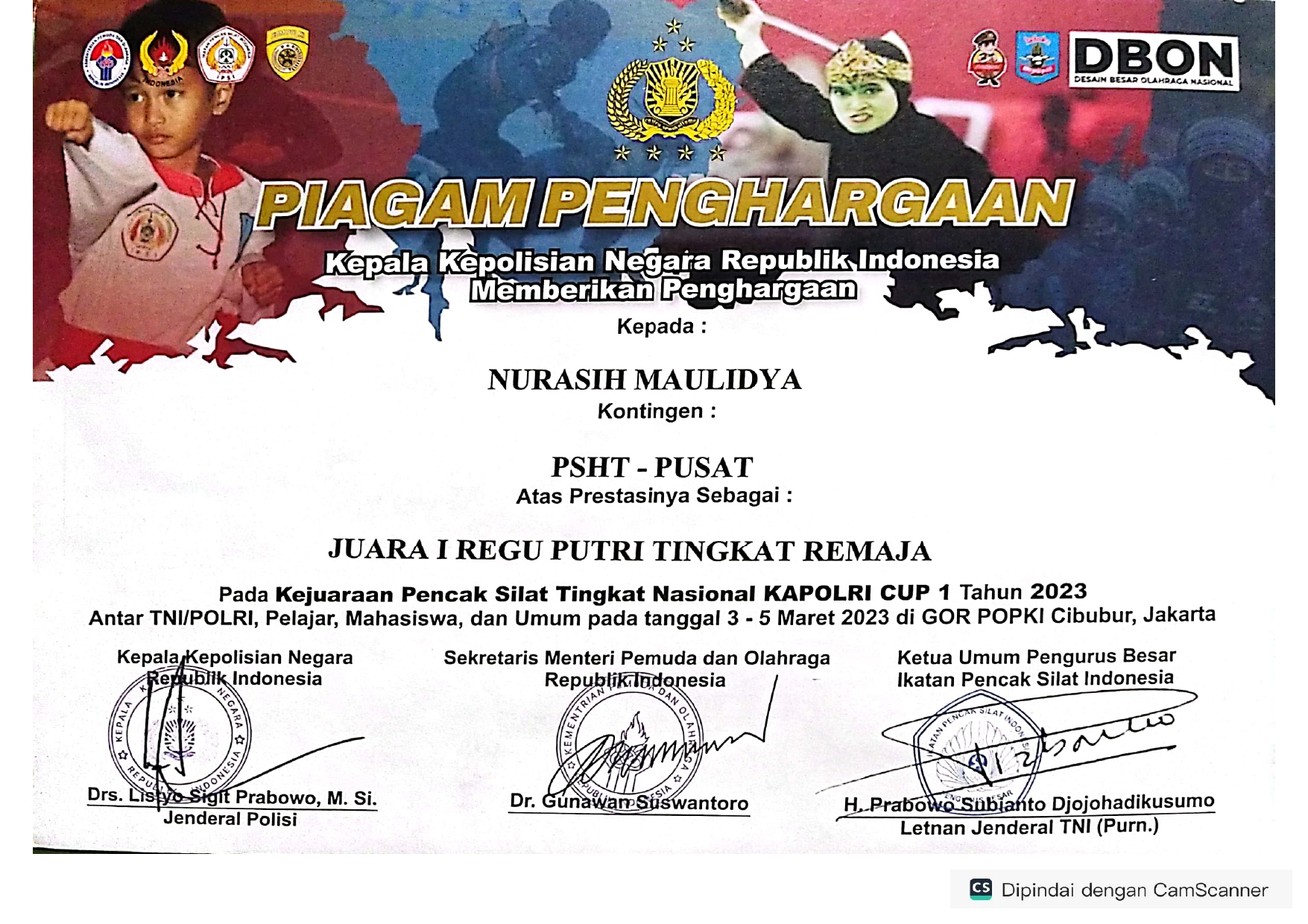 KEJUARAAN PENJCAK SILAT TINGKAT NASIONAL KAPOLRI CUP