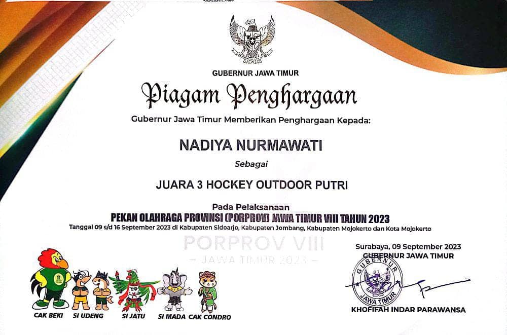 JUARA 3 HOCKEY OUTDOOR PUTRI