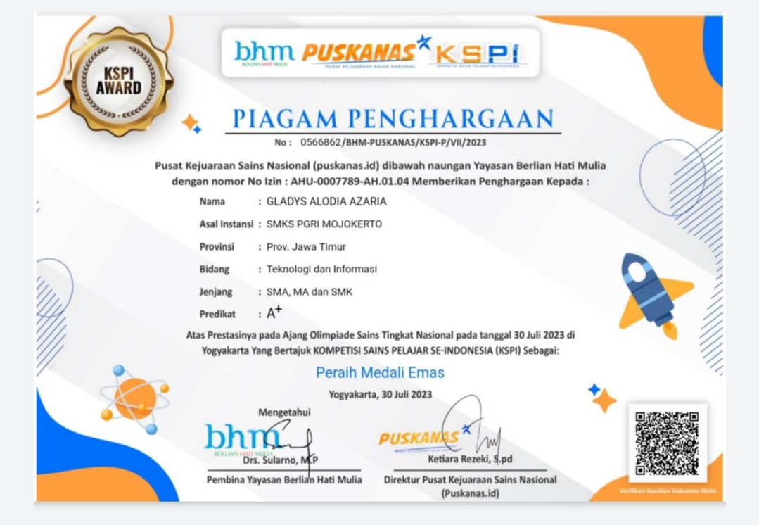 KOMPETISI SAINS PELAJAR SE-INDONESIA (KSPI)