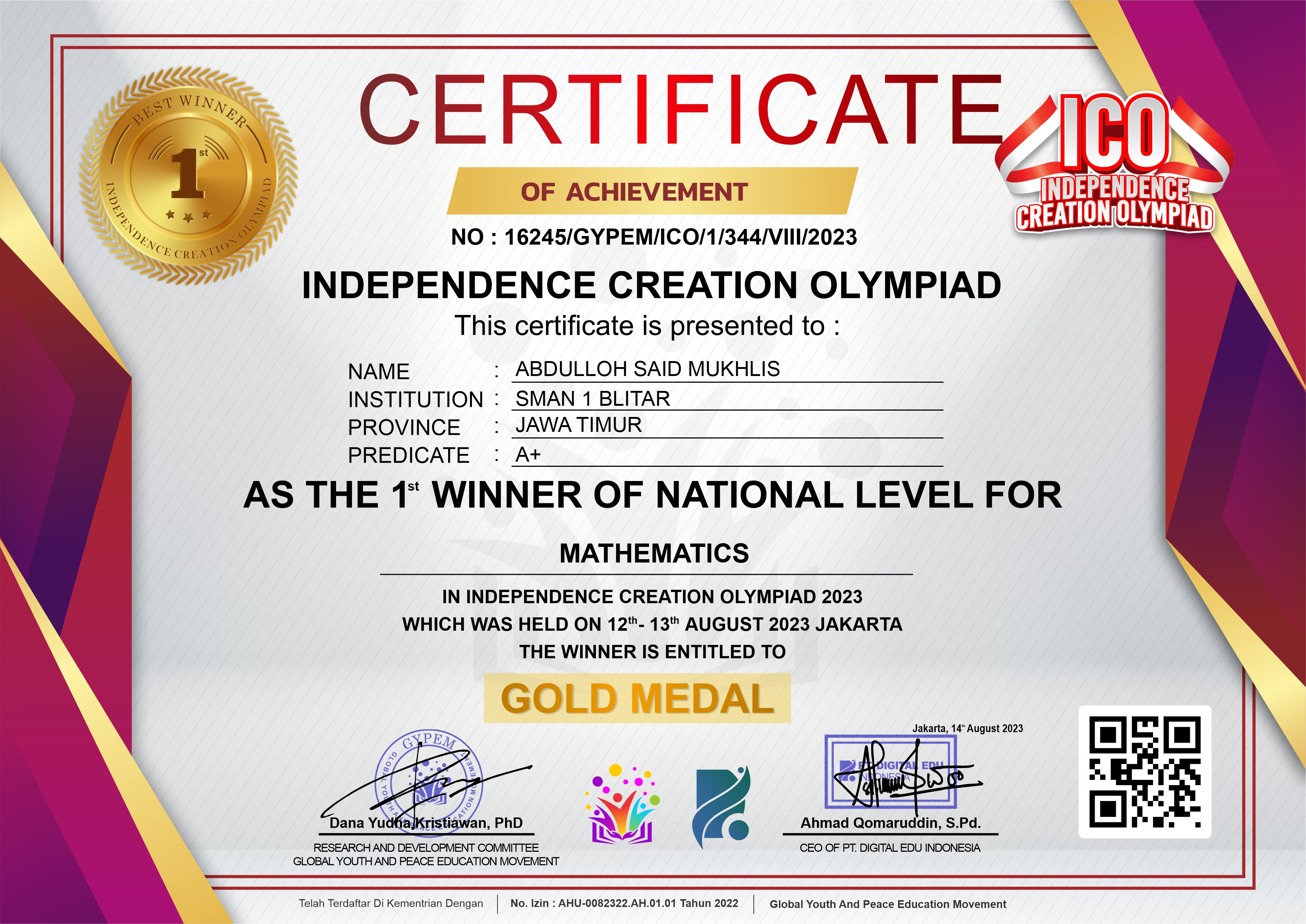 Matematika-Independence Creation Olympiad