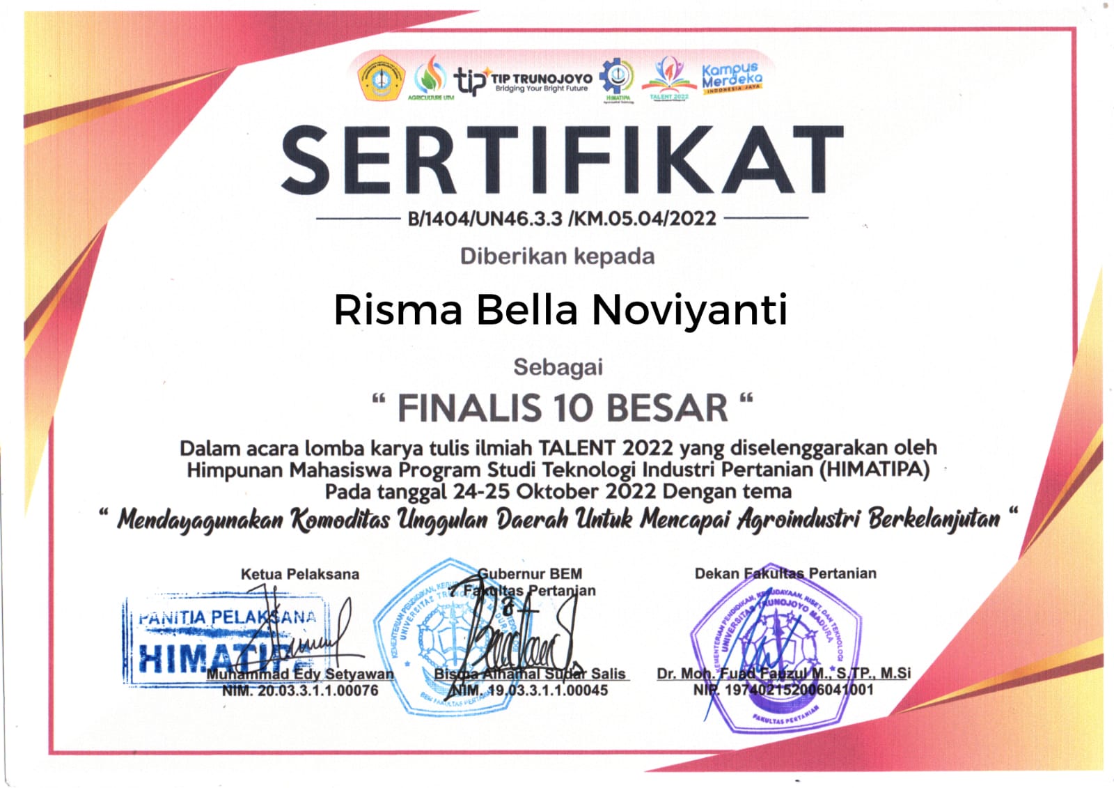 Lomba KIR : Talent 2022 (Himatipa UTM)