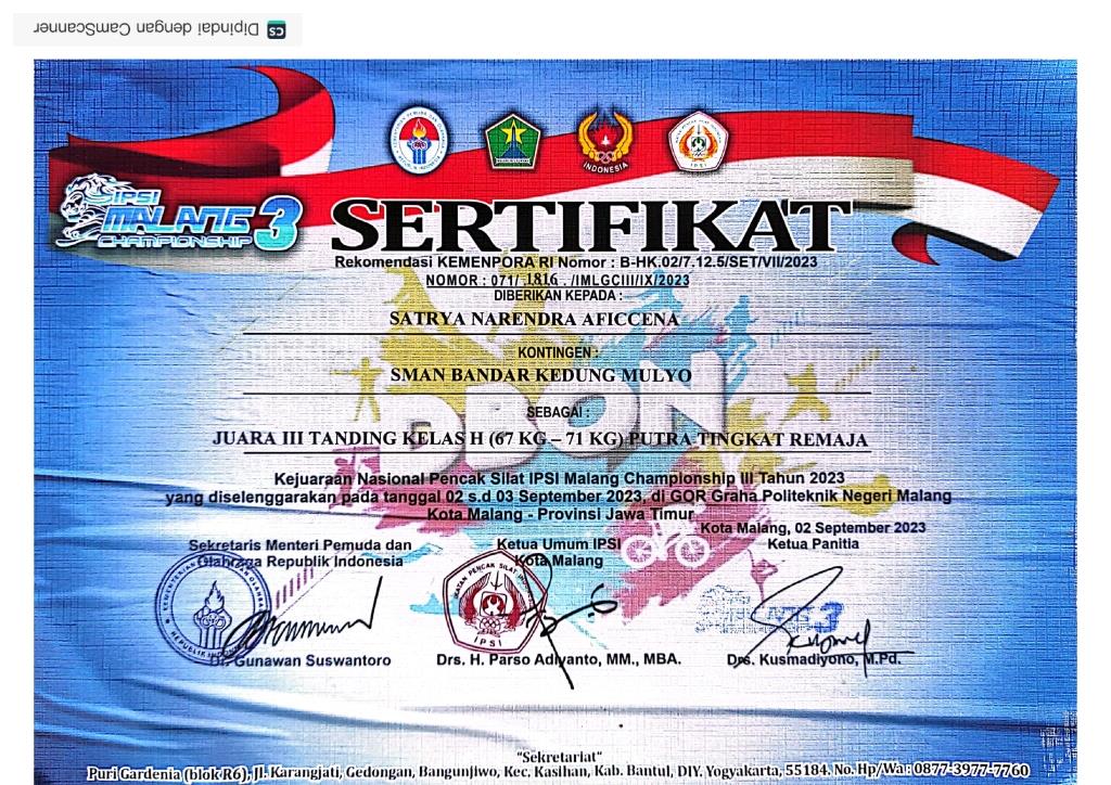 Kejuaraan Nasional Pencak Silat IPSI Malang Championship III Tahun 2023 Tanding Kelas H