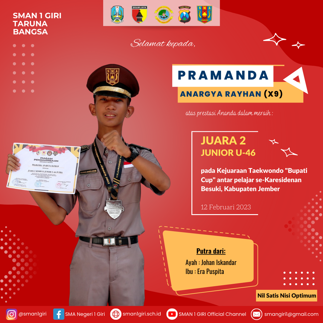 JUARA 2 JUNIOR U46 TAEKWONDO