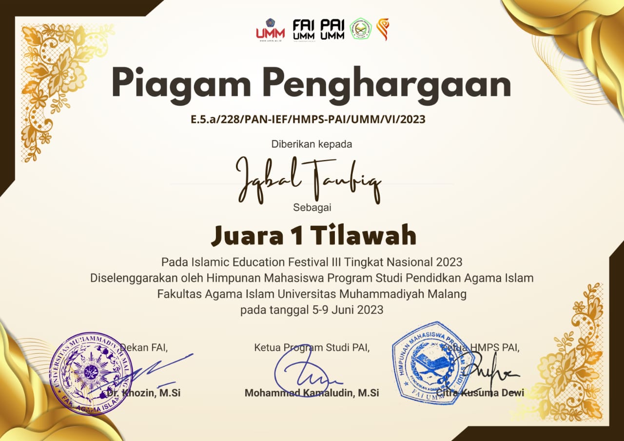 Islamic Education Festival III Tingkat Nasional 2023