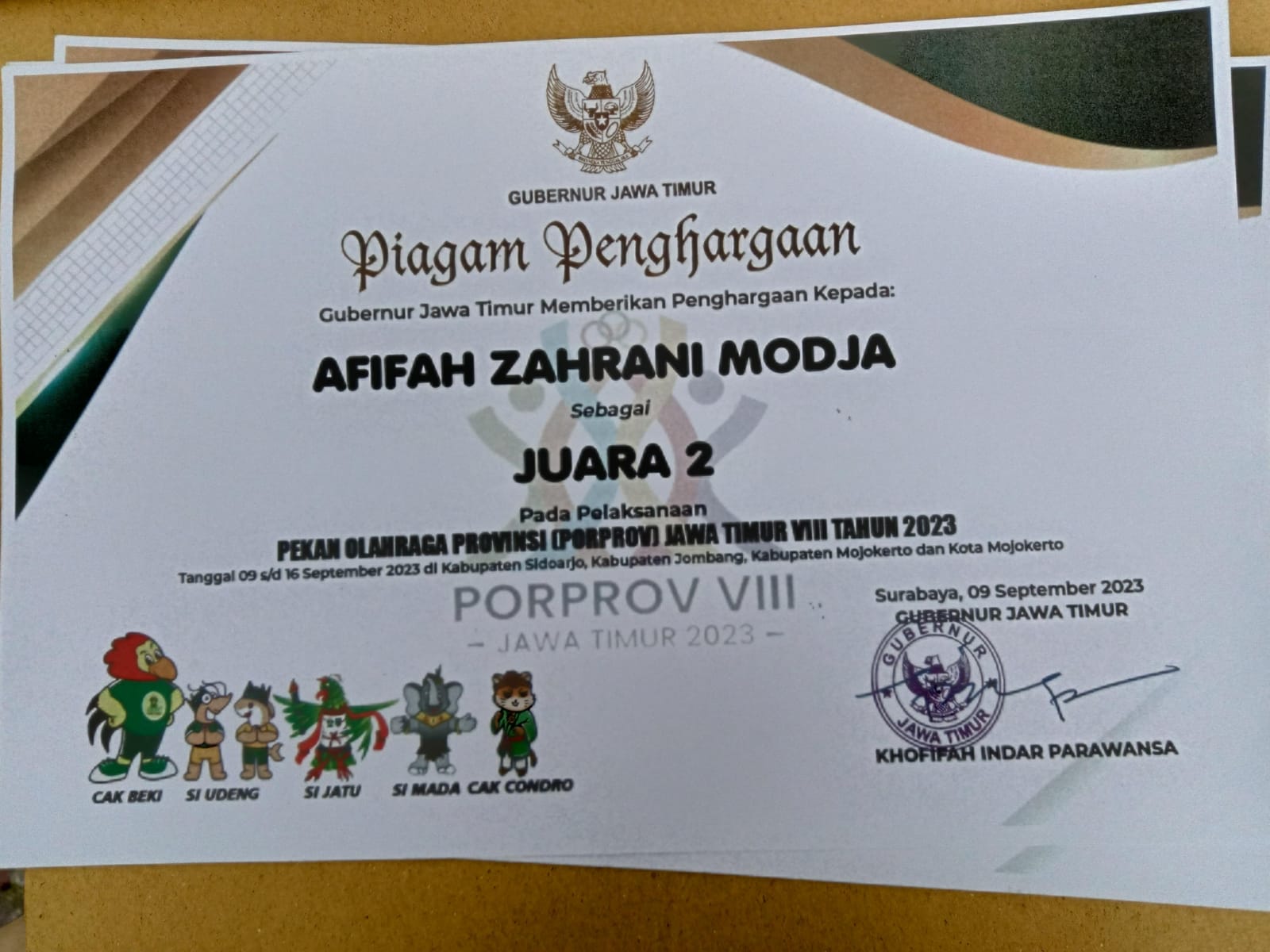 JUARA 2 PEKAN OLAHRAGA PROVINSI (PORPROV) JAWA TIMUR VIII TAHUN 2023 CABOR SEPAK TAKRAW