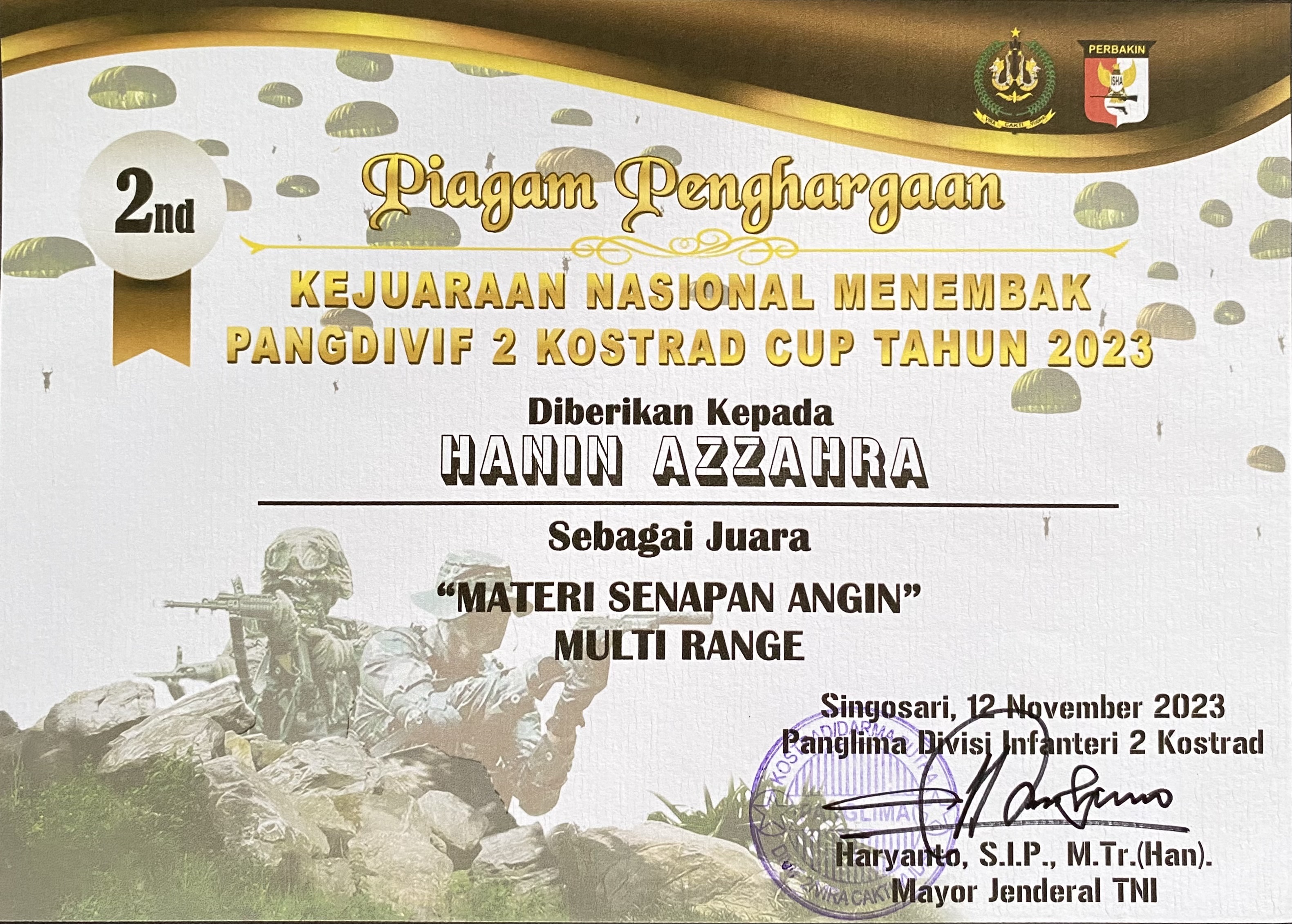 Kejuaraan Nasional Menembak Pangdivif 2 Kostrad