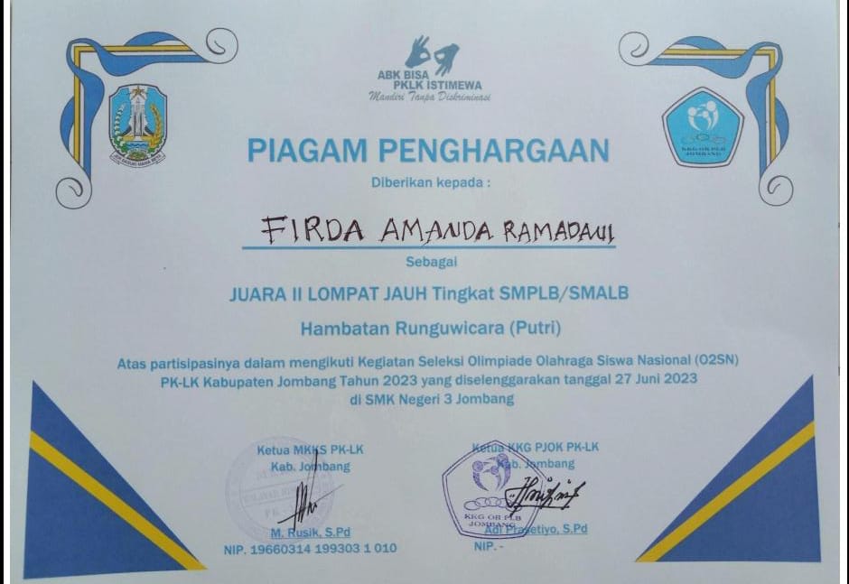 Lompat Jauh Tingkat SMPLB/SMALB RUNGUWICARA PUTRI