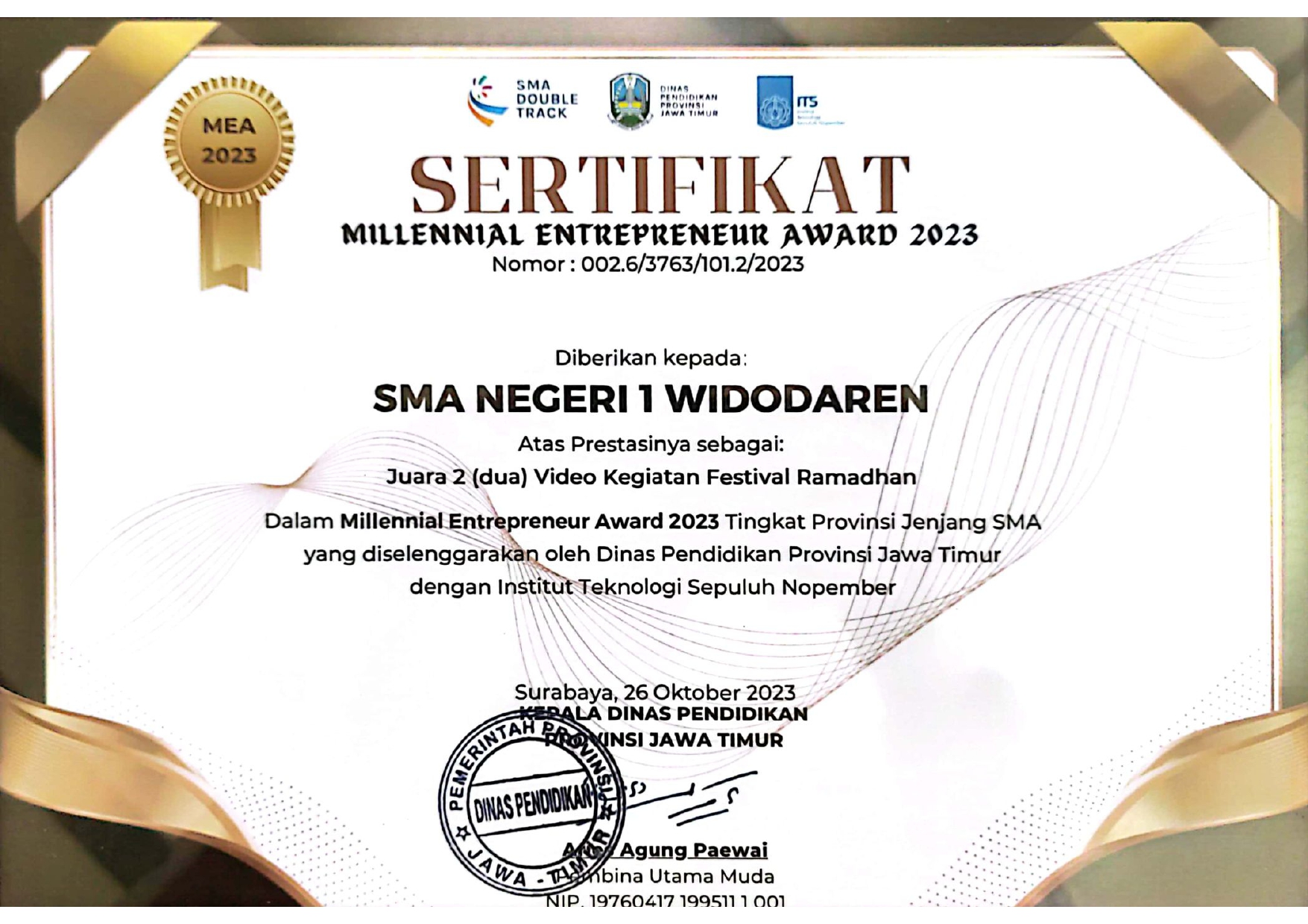 VIDEO KEGIATAN FESTIVAL RAMADHAN MILENNIAL ENTREPRENEUR AWARD