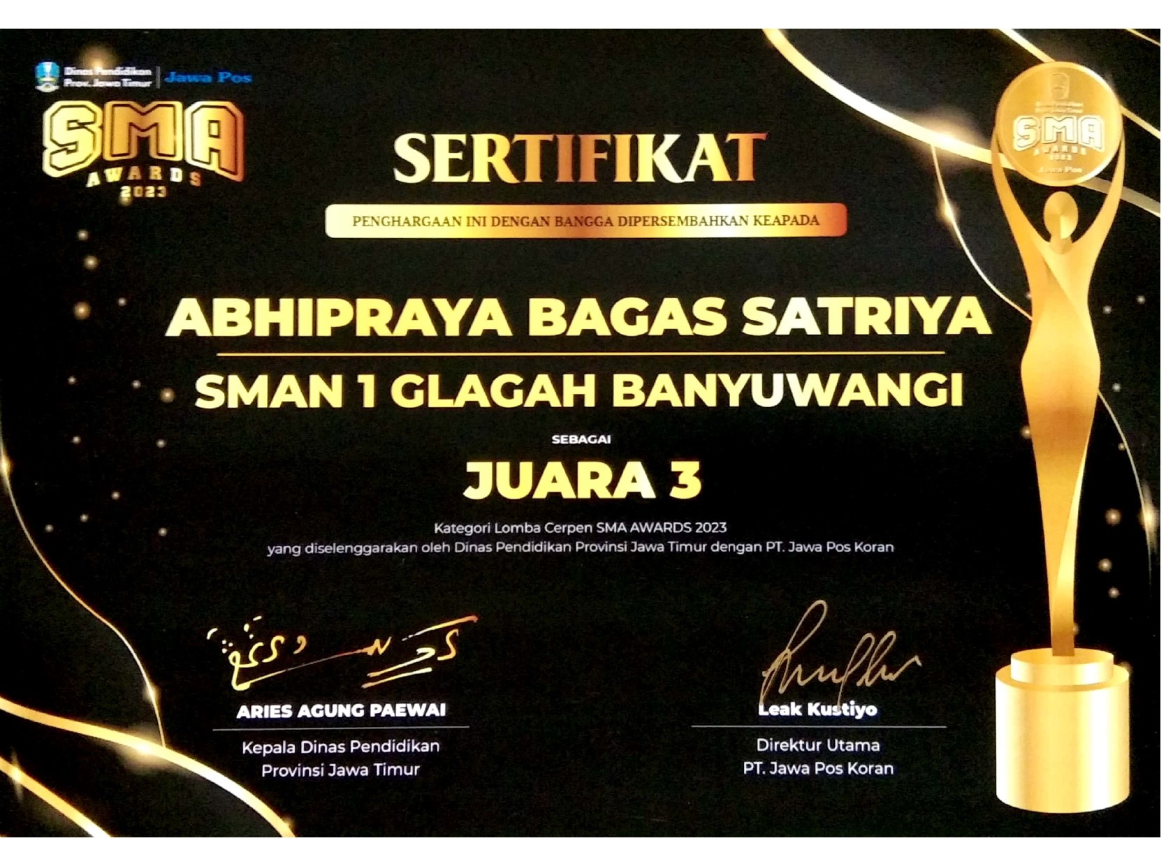 SMA Award Kategori Cerpen