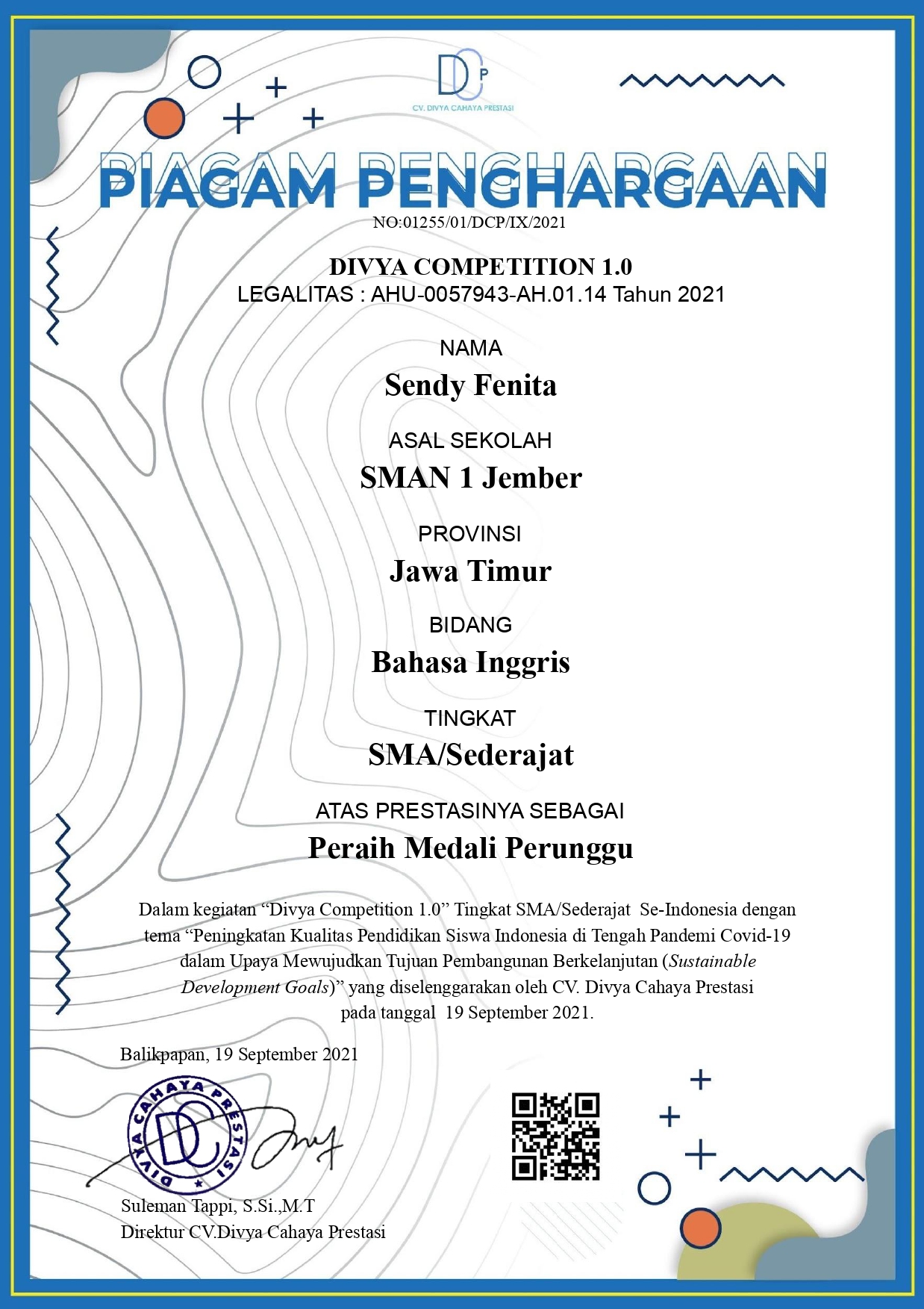 Divya Competition 1.0 Bidang Bahasa Inggris