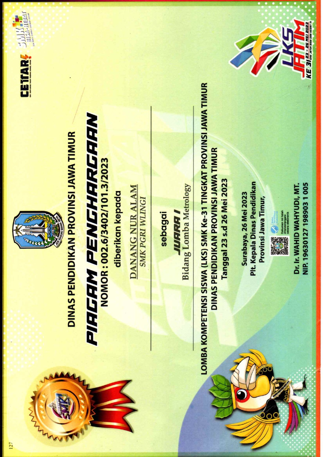 LOMBA KOMPETENSI SISWA (LKS) JENJANG SMK BIDANG LOMBA TEKNIK PENGUKURAN (METROLOGY)