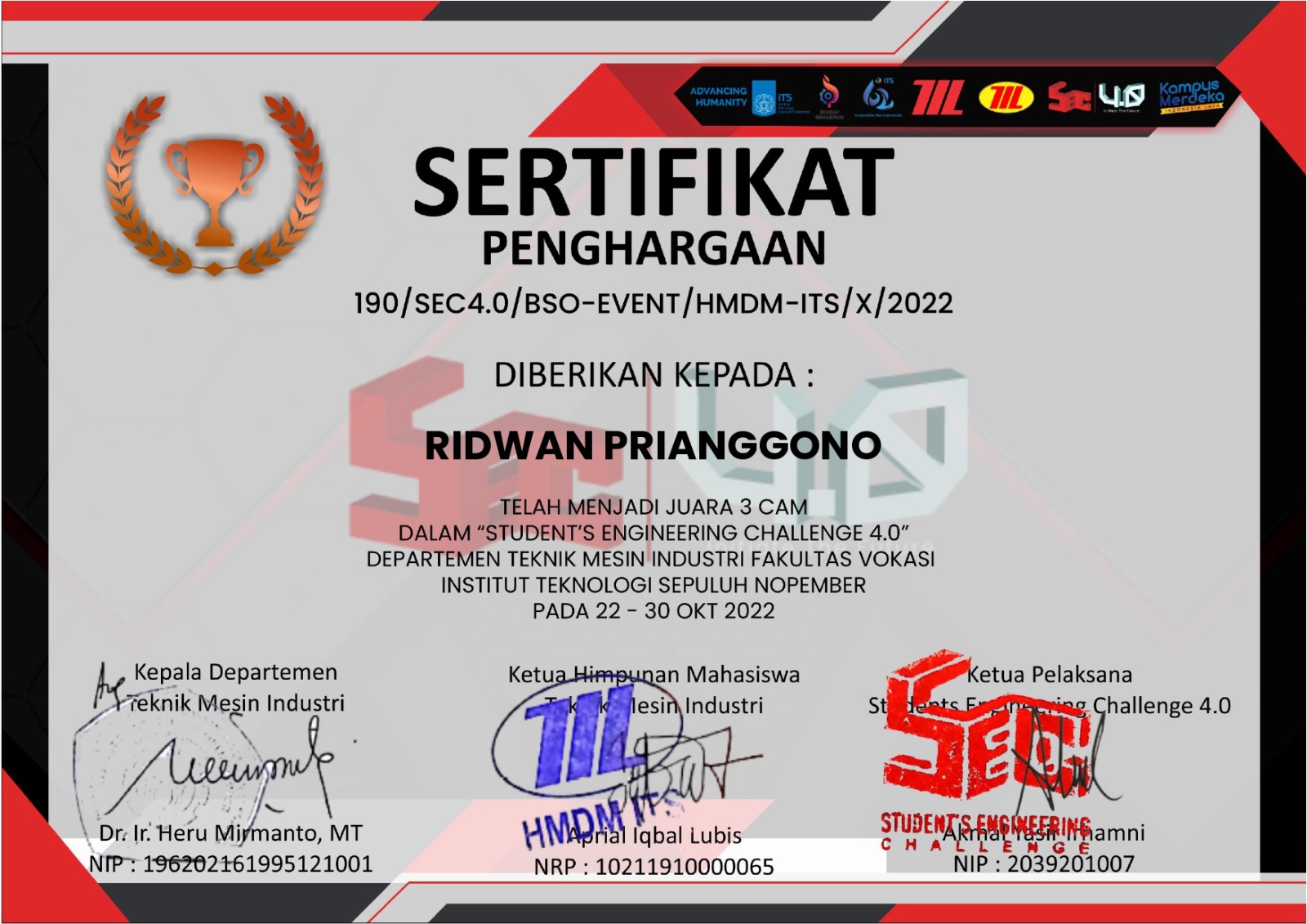 SEC 4.0 DI INSTITUT TEKNOLOGI SEPULUH NOPEMBER