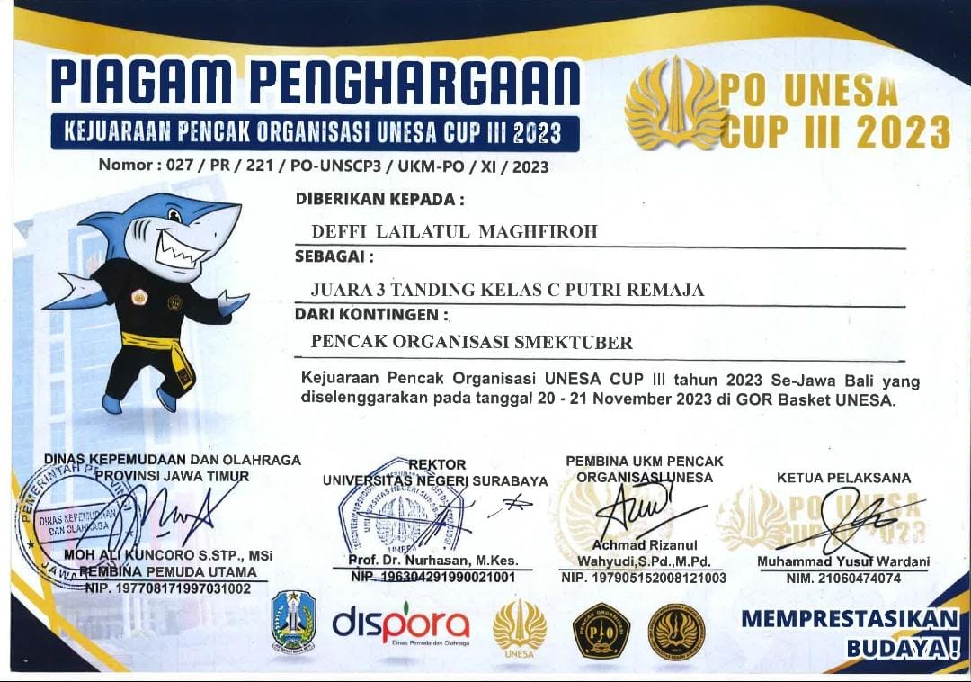 Kejuaraan Pencak Organisasi UNESA CUP III Tahun 2023 Se-Jawa Bali