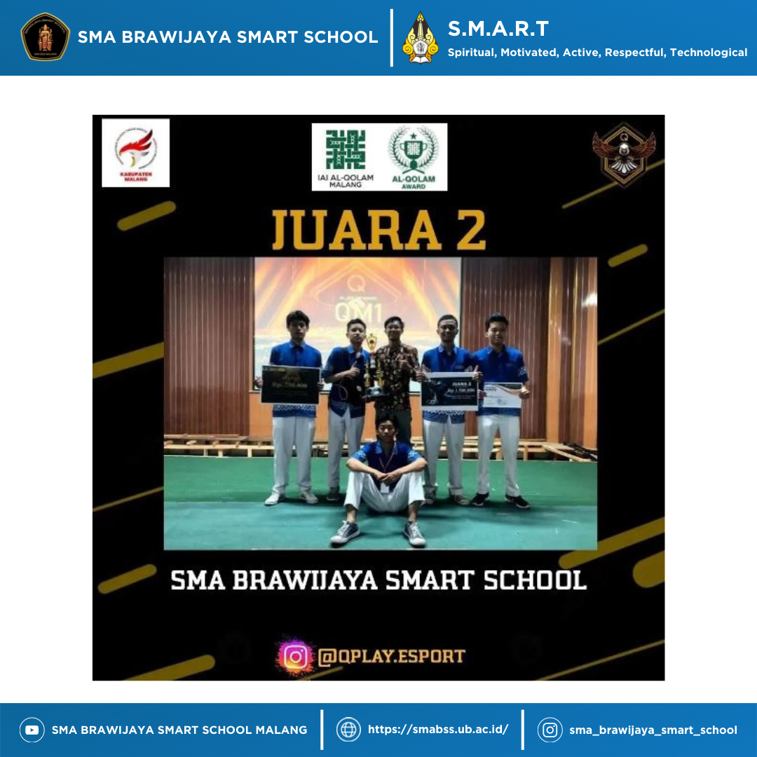 Juara II ajang Piala Pelajar Turnamen Mobile Legends Al-Qolam Award tingkat SMA/SMK/MA se Malang Raya