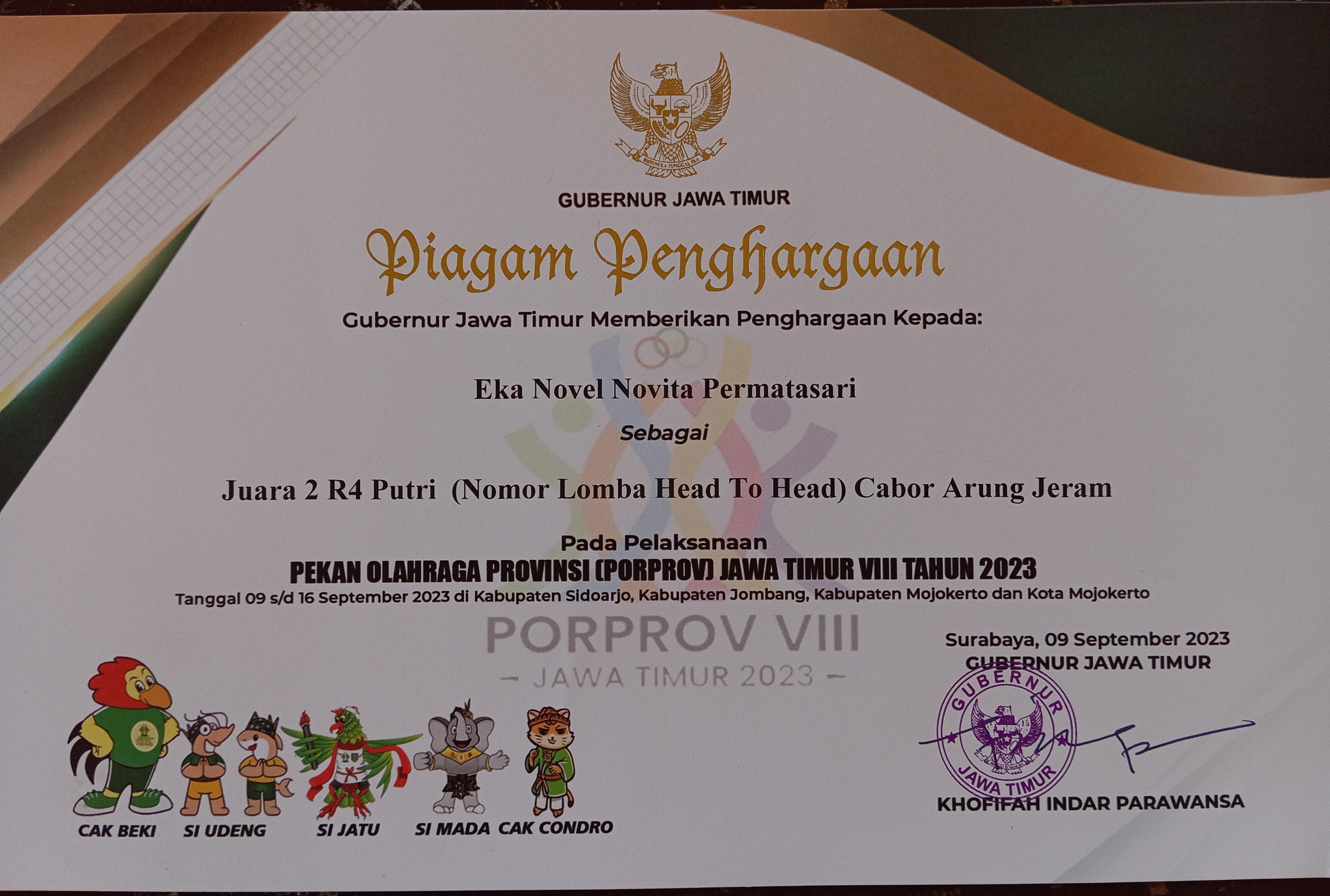 JUARA 2 R4 PUTRI CABOR ARUM JERAM 