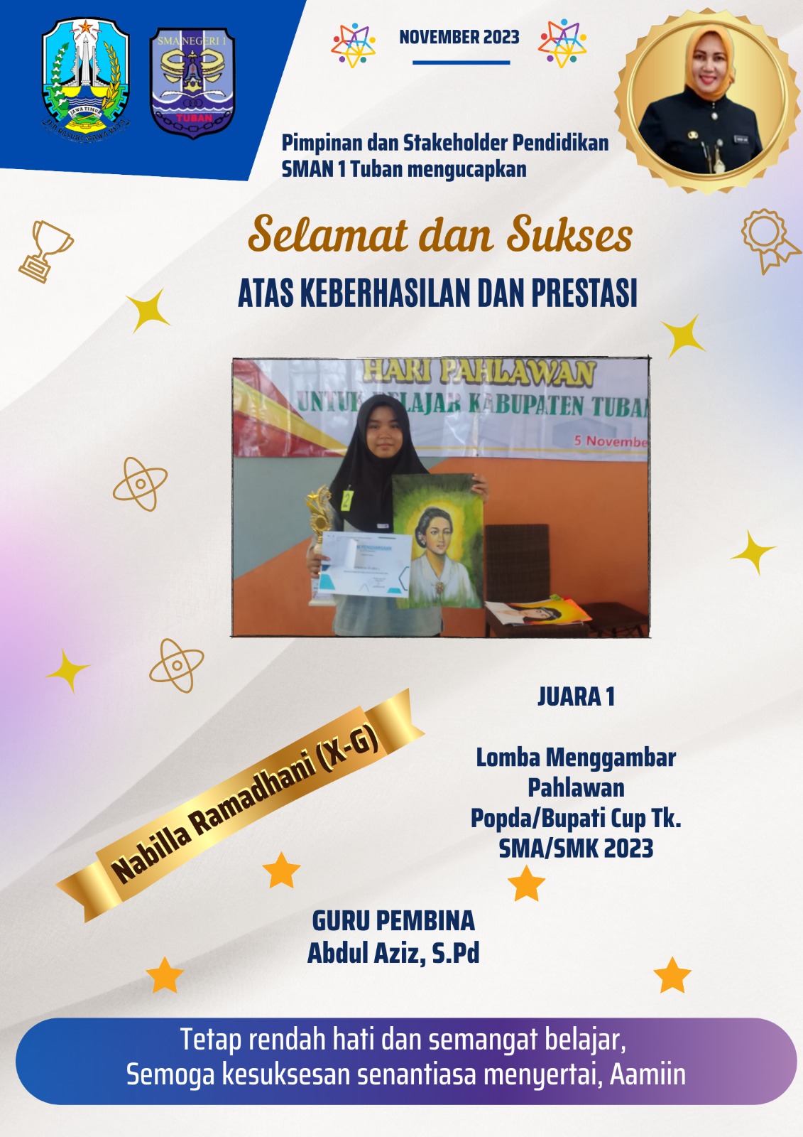 POPDA / Bupati Cup 2023 Tk. SMA/SMK Kategori Lomba Menggambar Pahlawan 