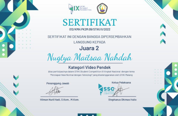 STIKI Student Competition IX Kategori Video Pendek